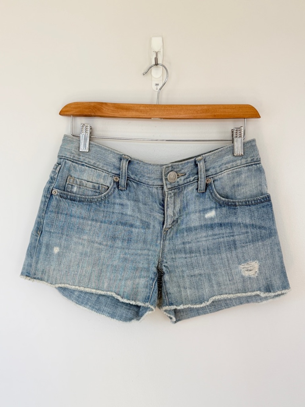 LOFT Light Blue Distressed Denim Shorts
